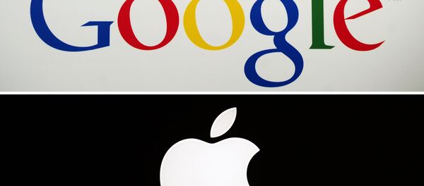 Google's logo and Apple's logo. (File) Google's logo and Apple's logo. (File) - Sputnik 日本