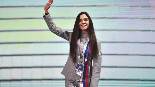 Российская фигуристка, чемпионка Олимпийских игр Евгения Медведева на форуме Россия – страна возможностей - Sputnik 日本