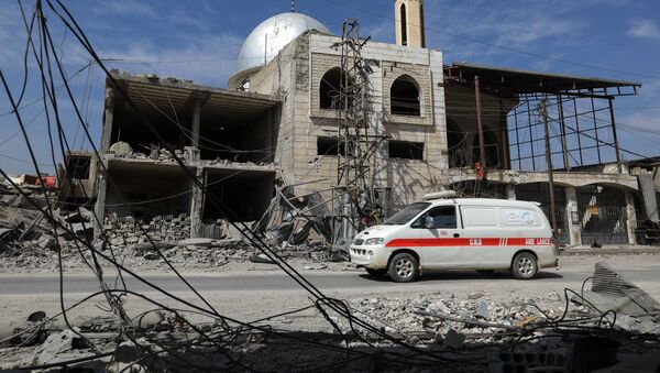 Автомобиль скорой помощи в Восточной Гуте, Сирия - Sputnik 日本