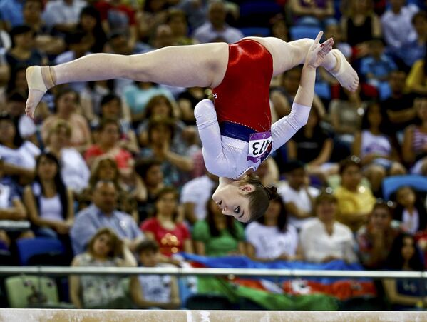 ロンドン五輪覇者のロシア人体操選手アリヤ・ムスタフィナ、バクーで開催された第一回欧州競技大会で金メダル - Sputnik 日本