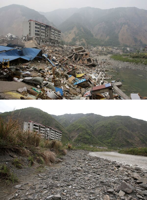 四川大地震時の損害の写真（上）と１０年後の写真（下） - Sputnik 日本