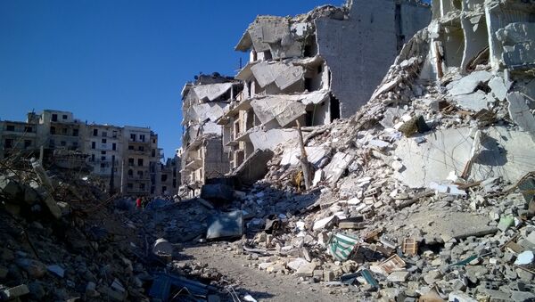 Разрушенные дома в освобожденном районе Аль Сукари в Алеппо - Sputnik 日本