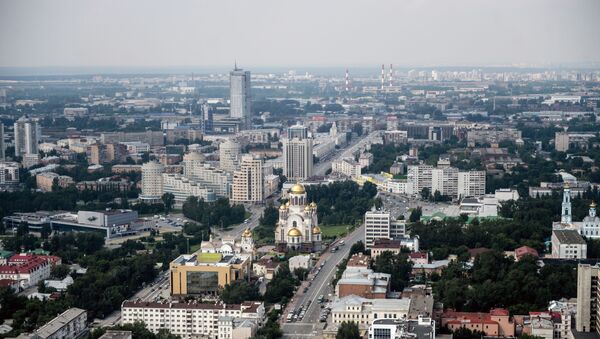 Вид на Екатеринбург со смотровой площадки бизнес-центра Высоцкий - Sputnik 日本