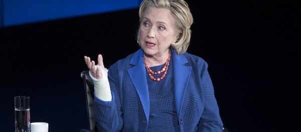 Hillary Clinton speaks during the ninth annual Women in the World Summit, Friday, April 13, 2018, in New York Hillary Clinton speaks during the ninth annual Women in the World Summit, Friday, April 13, 2018, in New York - Sputnik 日本