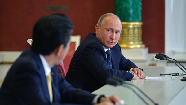 Президент РФ В. Путин провел переговоры с премьер-министром Японии С. Абэ - Sputnik 日本