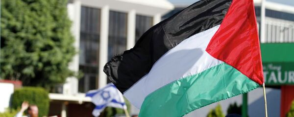 Banderas de la Autoridad Nacional Palestina (ANP) y Israel - Sputnik 日本