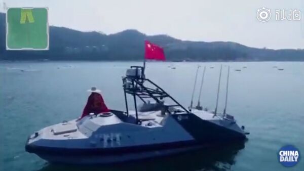 Кадр из видео об испытании Китаем флота надводных роботов в Южно-Китайском море - Sputnik 日本