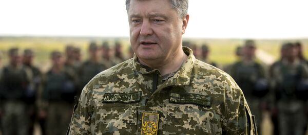 Президент Украины Петр Порошенко на военном полигоне - Sputnik 日本