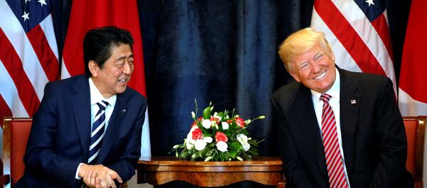 Donald Trump, presidente de EEUU, y su homólogo japonés, Shinzo Abe Donald Trump, presidente de EEUU, y su homólogo japonés, Shinzo Abe - Sputnik 日本