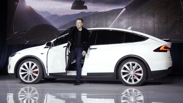Elon Musk bei der Tesla-Präsentation (Archivbild) - Sputnik 日本