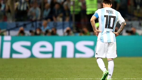 Lionel Messi, delantero argentino, durante el partido entre Argentina y Croacia - Sputnik 日本