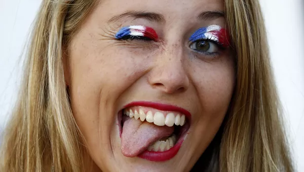 Football Soccer - Germany v France - EURO 2016 - Semi Final - Stade Velodrome, Marseille, France - 7/7/16 France fan inside the stadium before the game