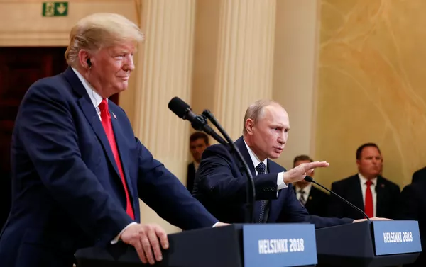 プーチン、トランプ両大統領が会談を総括した共同記者会見 プーチン、トランプ両大統領が会談を総括した共同記者会見 - Sputnik 日本