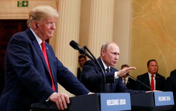 プーチン、トランプ両大統領が会談を総括した共同記者会見 - Sputnik 日本
