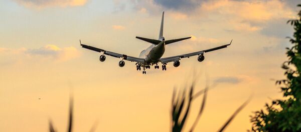 Самолет компании Boeing во время посадки Самолет компании Boeing во время посадки - Sputnik 日本