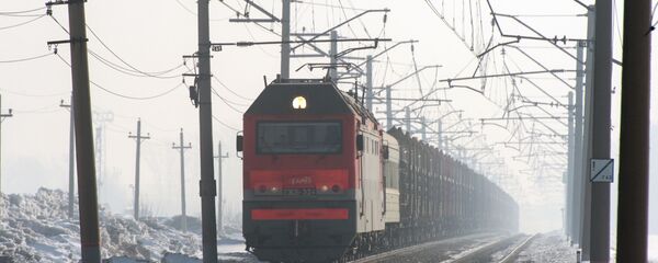 Грузовой поезд следует по одному из ответвлений Транссибирской железнодорожной магистрали в Новосибирской области Грузовой поезд следует по одному из ответвлений Транссибирской железнодорожной магистрали в Новосибирской области - Sputnik 日本