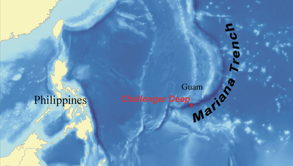 Карта с изображением Марианской впадины - Sputnik 日本