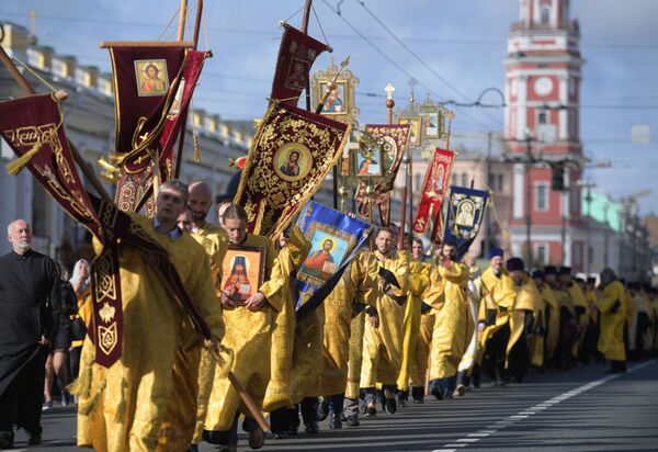十字行の聖職者たち、ロシア、サンクトペテルブルグ - Sputnik 日本