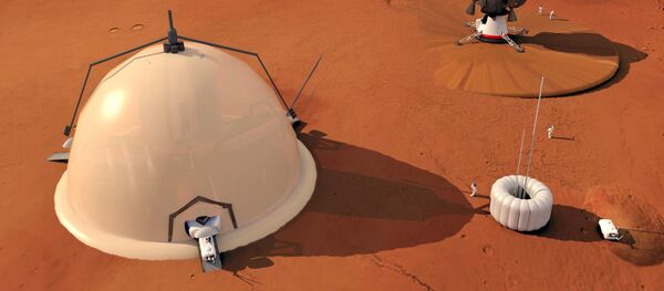 Художественное изображение колонии на Марсе Художественное изображение колонии на Марсе - Sputnik 日本