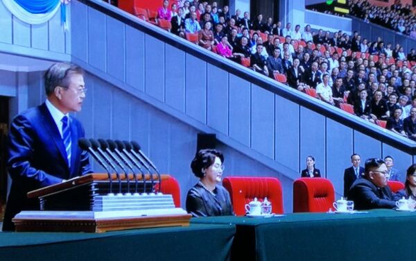 文大統領、北朝鮮の大衆を前に演説 - Sputnik 日本