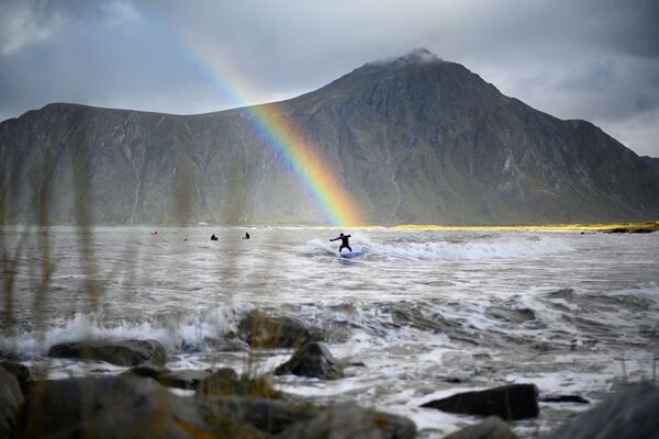 虹がかかった海辺　ノルウェー北部 - Sputnik 日本