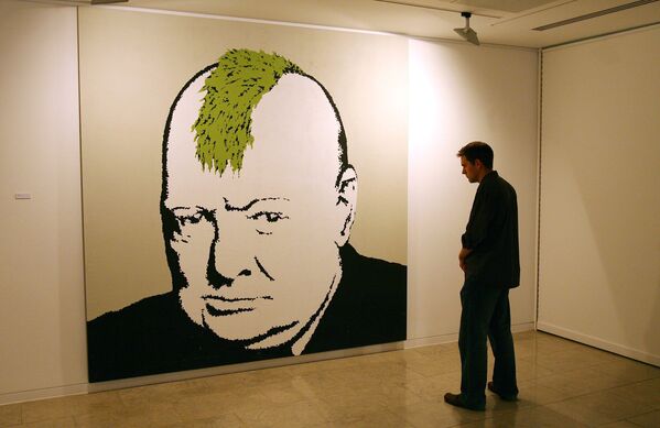 チャーチル元首相の肖像画　英国　ロンドン - Sputnik 日本