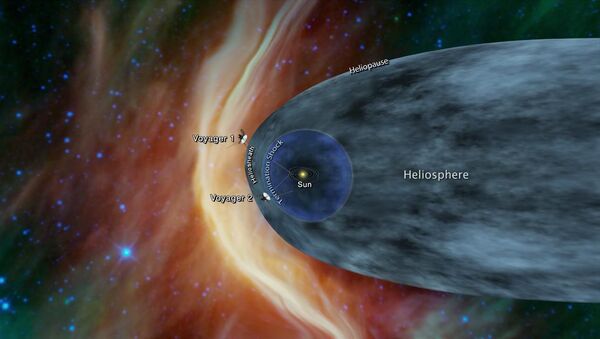 Иллюстрация с указанием месторасположений станций Voyager 1 и Voyager 2 - Sputnik 日本