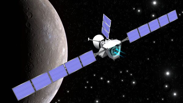 Иллюстрация, изображающая космический аппарат BepiColombо на подлете к Меркурию - Sputnik 日本