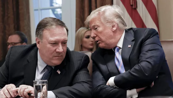 トランプ米大統領とポンペオ米国務長官