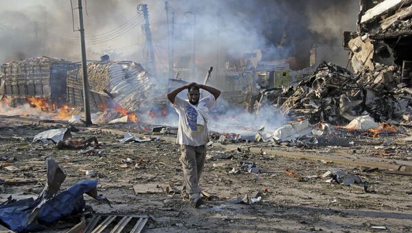 Последствия взрыва в центре Могадишо, Сомали - Sputnik 日本