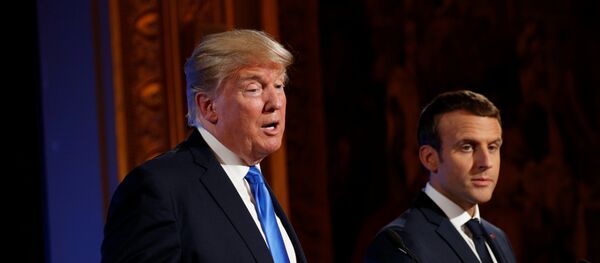 French President Emmanuel Macron and U.S. President Donald Trump - Sputnik 日本