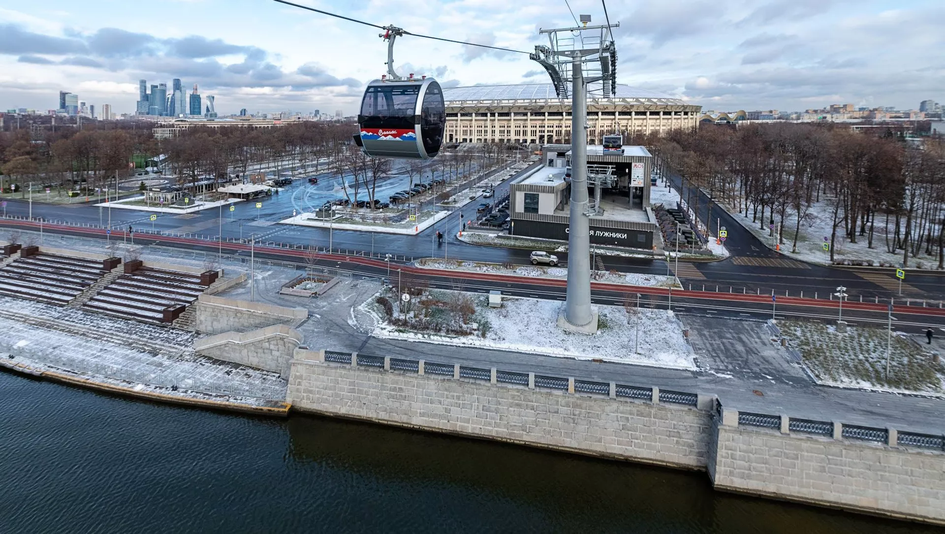 Открытие канатной дороги на Воробьевых горах в Москве