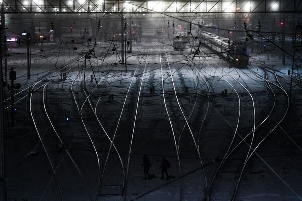 ノボシビルスクの列車の夜景 - Sputnik 日本