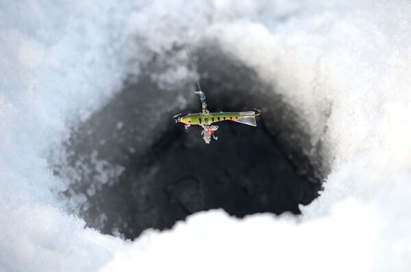 タヴァトゥイ湖の氷に開けられた穴 - Sputnik 日本