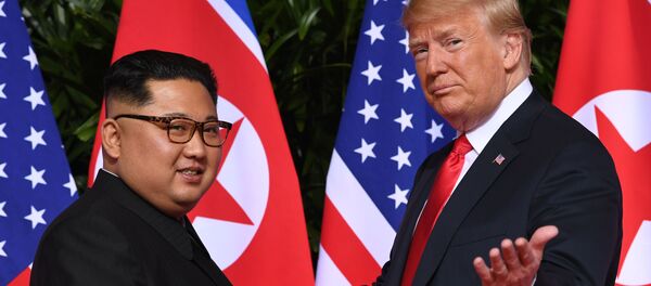 ６月１２日にシンガポールで行われた米朝首脳会談 - Sputnik 日本