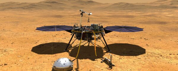 Художественное изображение зонда InSight на Марсе - Sputnik 日本