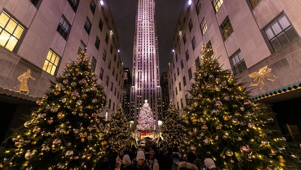 Рождественская ель в Рокфеллеровском центре в Нью-Йорке - Sputnik 日本