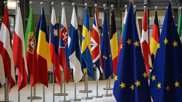 Las banderas de los países miembros de la Unión Europea - Sputnik 日本