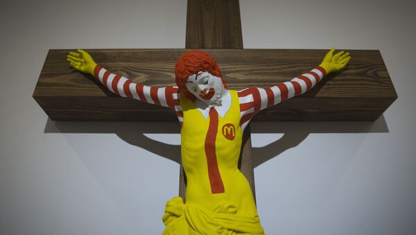 Cкульптура «Мак-Иисус» художника Яни Лейнонена в музее Хайфы, Израиль - Sputnik 日本
