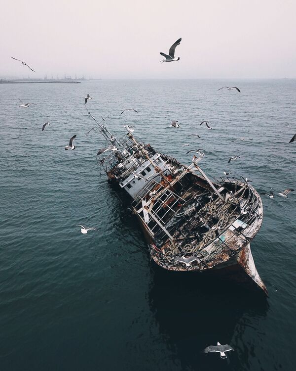 放置された船、ロシアのサハリン島コルサコフ市 - Sputnik 日本