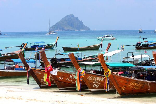 白い砂浜と素晴らしい風景のピーピー諸島は、タイの人気スポット - Sputnik 日本