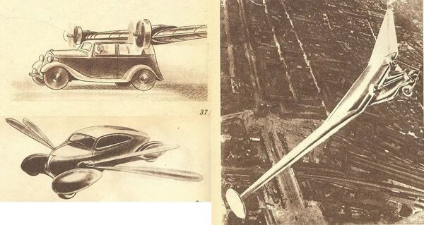 雑誌掲載の空飛ぶ車のイラスト。１９３８年 - Sputnik 日本