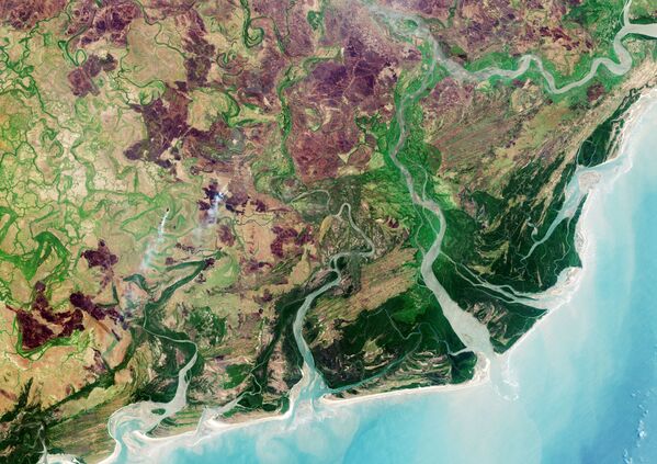 宇宙から撮影されたザンベジ川の三角州 - Sputnik 日本