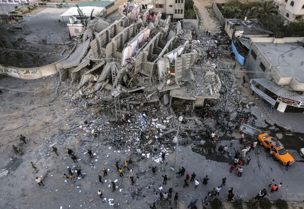イスラエル軍の空爆で崩壊した建物。ガザ地区 - Sputnik 日本