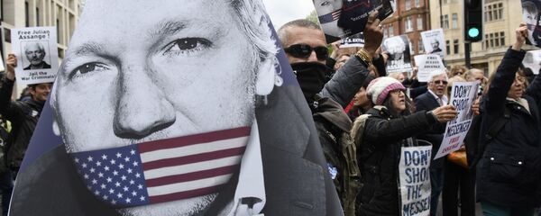 Акция сторонников Джулиана Ассанжа в Лондоне - Sputnik 日本