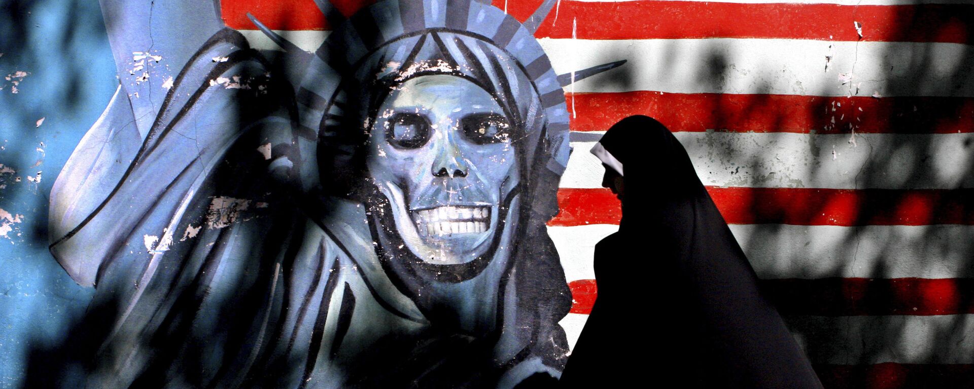 米国の象徴・自由の女神の顔にドクロが描かれたイラスト（イラン・テヘラン） - Sputnik 日本, 1920, 25.10.2022