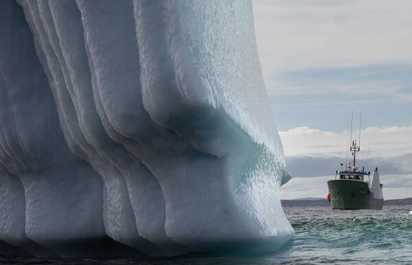 氷山に近づく船、 ニューファンドランド島、カナダ - Sputnik 日本