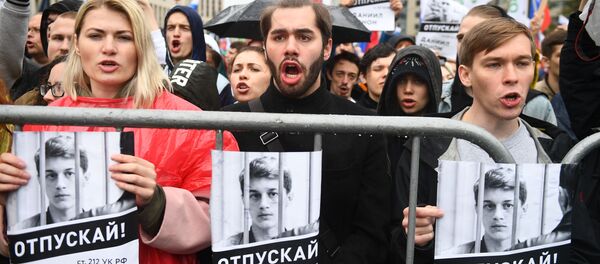 「自由な選挙を求めて」　モスクワ市議会選挙デモ始まる - Sputnik 日本