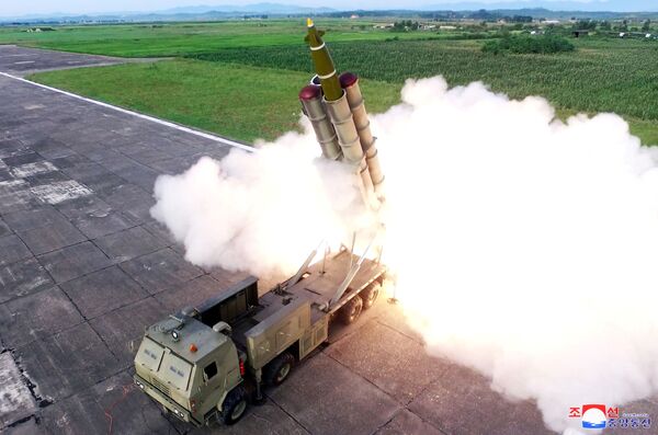 多次的ミサイル装置の実験時のミサイル発射　北朝鮮 - Sputnik 日本