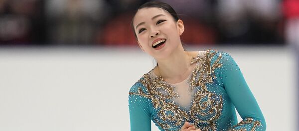 Японская фигуристка Рика Кихира выступает на чемпионате по фигурному катанию Japan Open 2019 в Токио Японская фигуристка Рика Кихира выступает на чемпионате по фигурному катанию Japan Open 2019 в Токио - Sputnik 日本